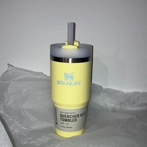 NEW Stanley Yellow 14 ounce Tumbler with Gray Lid and Straw pomelo color